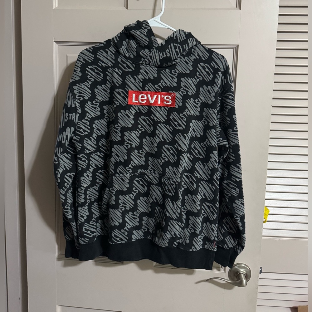 Levi’s Hoodie Boys Size XL Black Comfort Long Sleeve Pocket Hooded Pullover